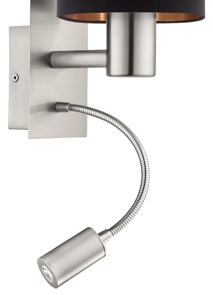 Eglo 96483 - Lampă LED flexibilă PASTERI 1xE27/40W+LED/3,8W negru