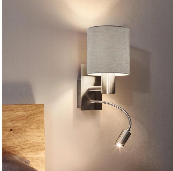 Eglo 96478 - Lampă LED flexibilă PASTERI 1xE27/40W+LED/3,8W taupe