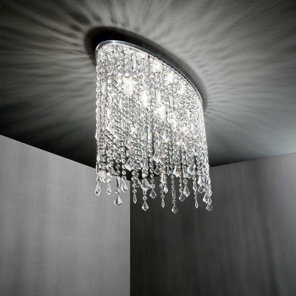 Ideal Lux - Plafonieră cu cristale RAIN 3xE14/40W/230V crom lucios