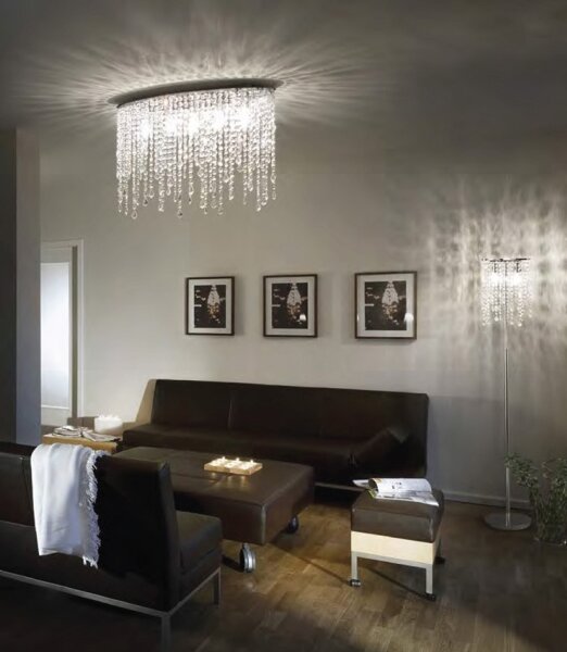 Ideal Lux - Plafonieră cu cristale RAIN 3xE14/40W/230V crom lucios
