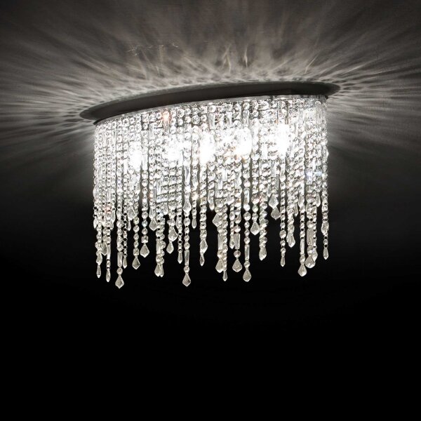 Ideal Lux - Plafonieră cu cristale RAIN 3xE14/40W/230V crom lucios
