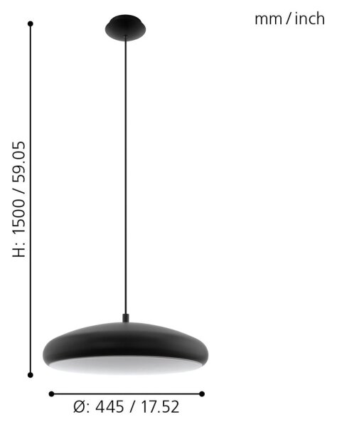 LustrăLED RGBW dimabilă pe cablu Eglo 33328 RIODEVA-C LED/27W/230V black