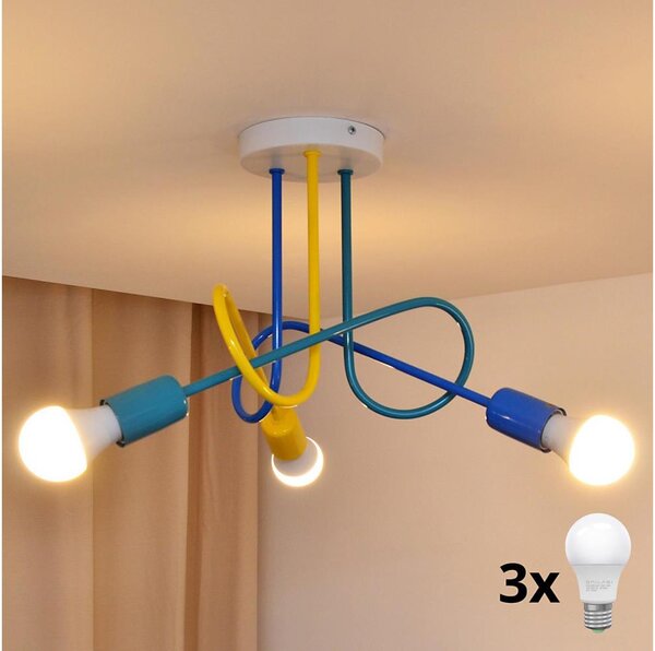 Lustr LED pentru copii OXFORD 3xE27/15W/230V montat pe tavan