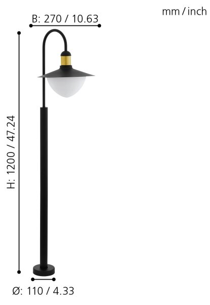 Eglo 97287 - Lampa exterior SIRMIONE 1xE27/60W/230V