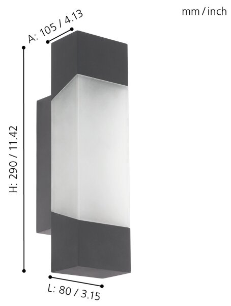Eglo 97222 - LED Aplica perete exterior GORZANO LED/4,8W/230V