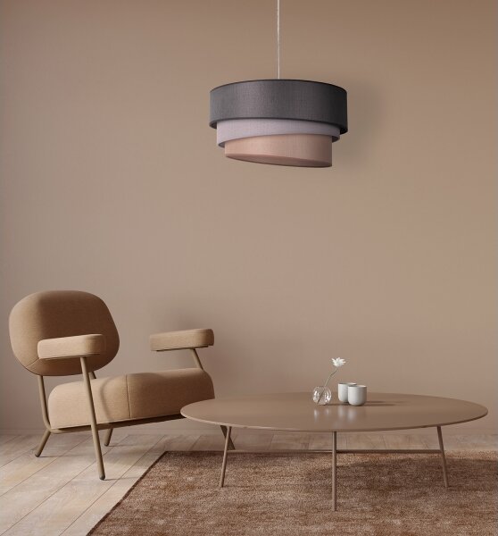 Lustră pe cablu Duolla TRIO 1xE27/40W/230V d. 45 cm antracit/gri/maro