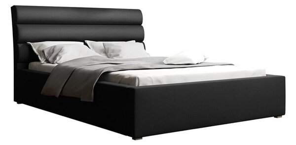 Pat Pomona 108Single, Negru, 120x200, Tapiterie, Somiera pat, 140x223x100cm
