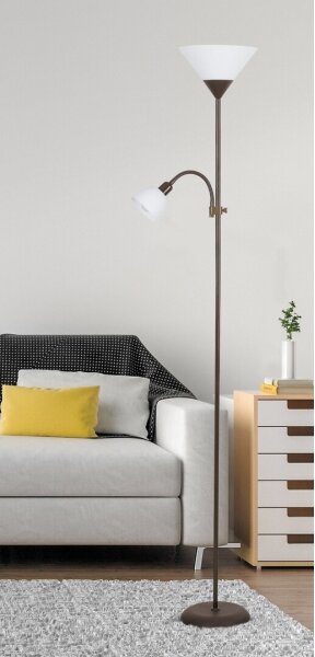 Rabalux 4188 - Lampadar ACTION 1xE27/100W+1xE14/25W/230V maro