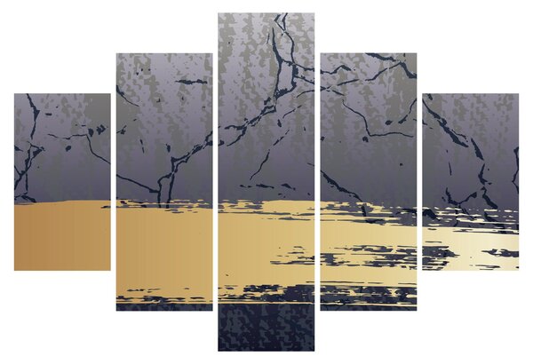 Tablou - Albastru și aur abstracție N⁰1 (150x105 cm)