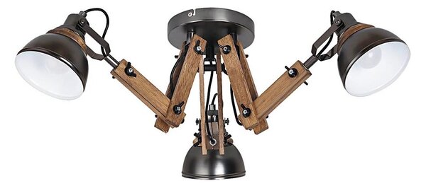 Rabalux 2724 - Lustră aplicată AKSEL 3xE14/15W/230V negru