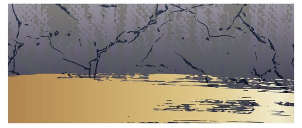 Tablou - Albastru și aur abstracție N⁰1 (120x50 cm)