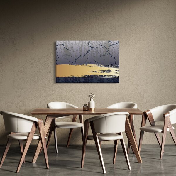 Tablou - Albastru și aur abstracție N⁰1 (90x60 cm)
