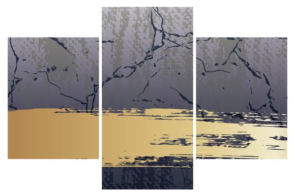 Tablou - Albastru și aur abstracție N⁰1 (90x60 cm)