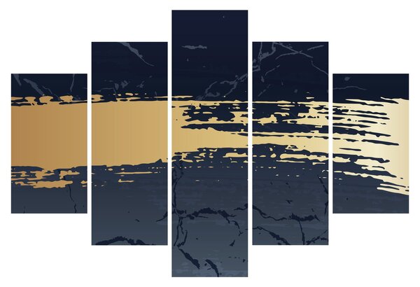Tablou - Albastru și aur abstracție N⁰2 (150x105 cm)