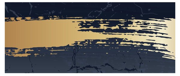 Tablou - Albastru și aur abstracție N⁰2 (120x50 cm)