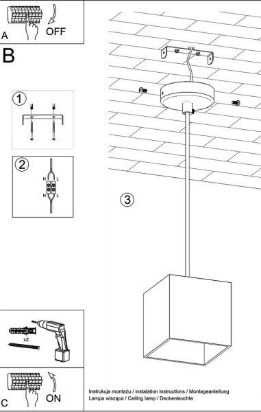 Lustră pe cablu QUAD 1 1xGU10/40W/230V negru
