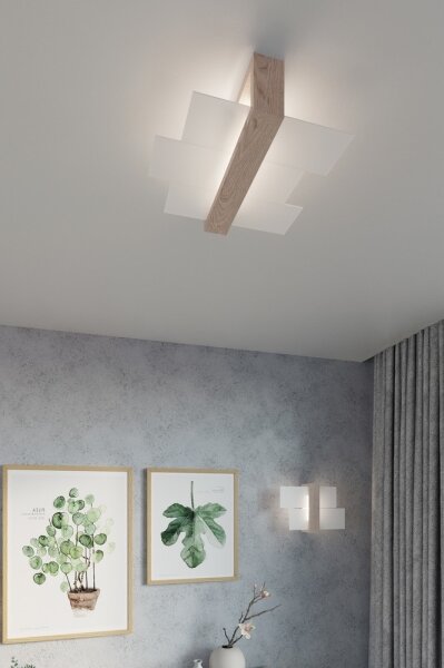 Plafonieră FENIKS 2 2xE27/60W/230V natural lemn