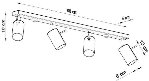 Lampă spot RING 4L 4xGU10/40W/230V alb