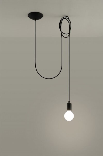 Lustră pe cablu EDISON 1 1xE27/60W/230V negru