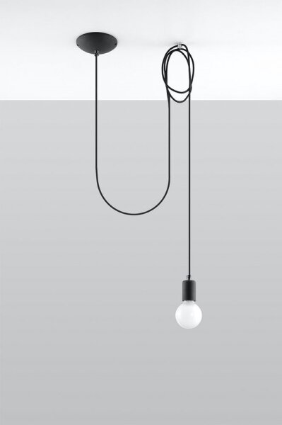 Lustră pe cablu EDISON 1 1xE27/60W/230V negru