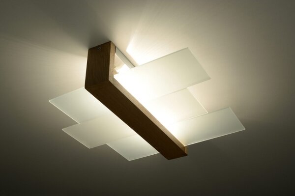 Plafonieră FENIKS 2 2xE27/60W/230V natural lemn