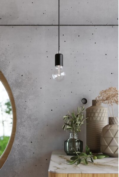 Lustră pe cablu EDISON 3 3xE27/60W/230V negru
