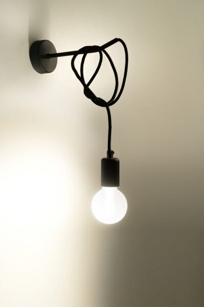 Aplică perete EDISON 1xE27/60W/230V negru