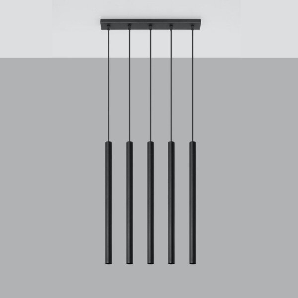 Lustră pe cablu PASTELO 5 5xG9/12W/230V negru