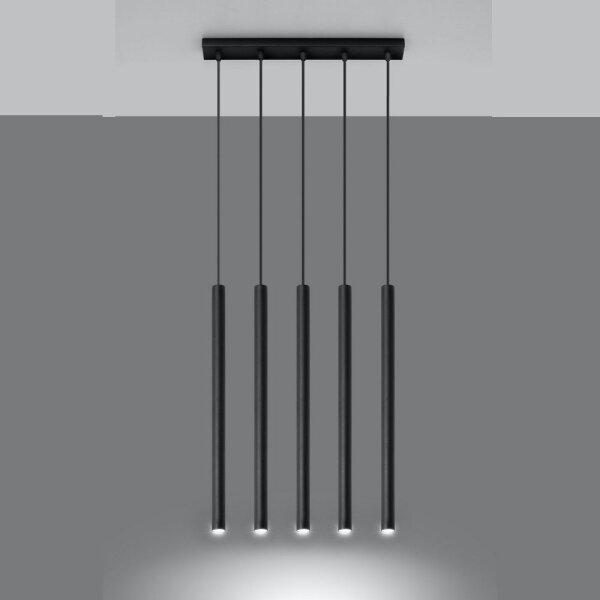 Lustră pe cablu PASTELO 5 5xG9/12W/230V negru