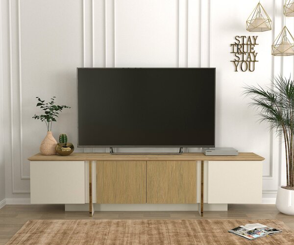 Comodă Tv Golden Edition, 180 X 45 X 35 cm, Maro-Auriu, UnicUtil