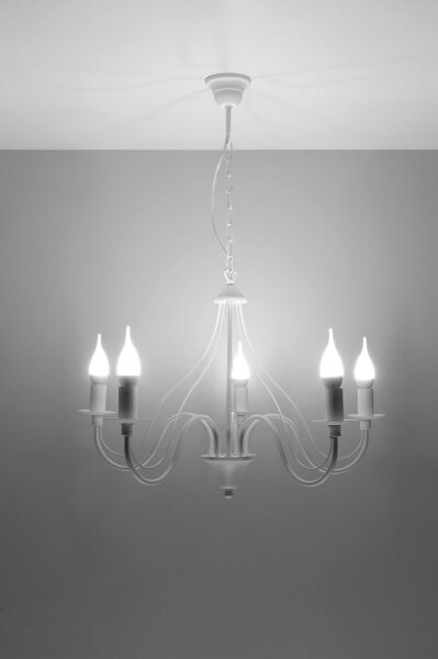 Lustră pe lanț MINERWA 5 5xE14/40W/230V alb