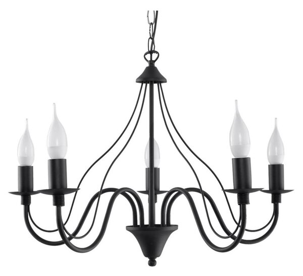 Lustră pe lanț MINERWA 5 5xE14/40W/230V negru