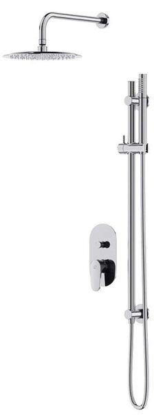 Cersanit Inverto - Set de duș cu baterie încastrată, cu corp, diametru 25 cm, crom S952-005
