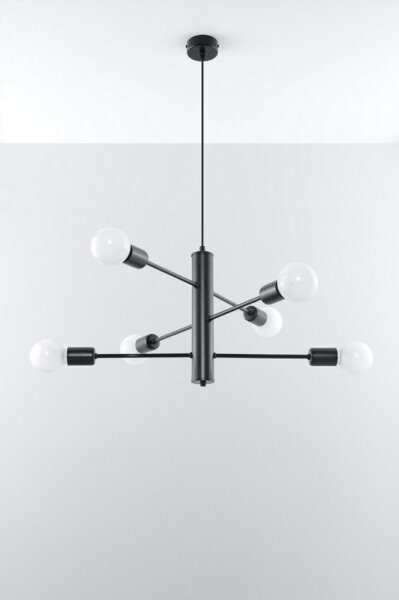 Lustră pe cablu DUOMO 6 6xE27/60W/230V negru