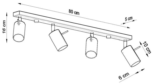 Lampă spot RING 4L 4xGU10/40W/230V negru