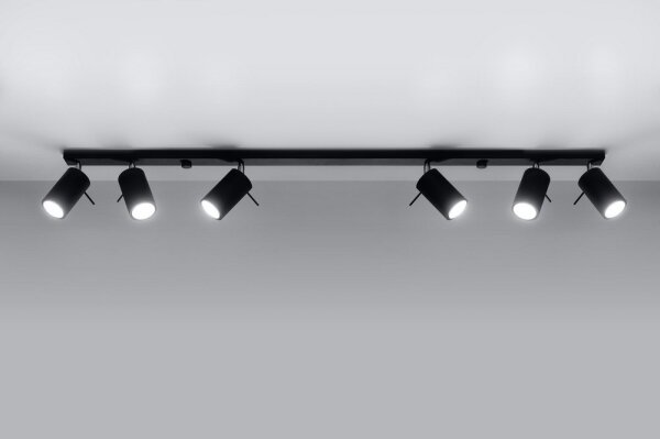 Lampă spot RING 6L 6xGU10/40W/230V negru