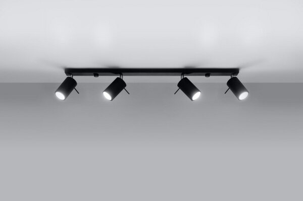 Lampă spot RING 4L 4xGU10/40W/230V negru
