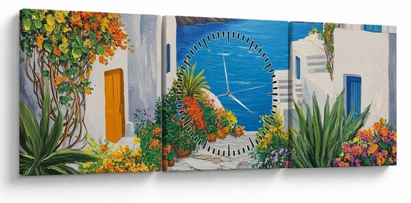 Tablou - Alee grecească (cu ceas) (90x30 cm)