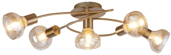 Rabalux 5552 - Lustră aplicată HOLLY 5xE14/40W/230V auriu