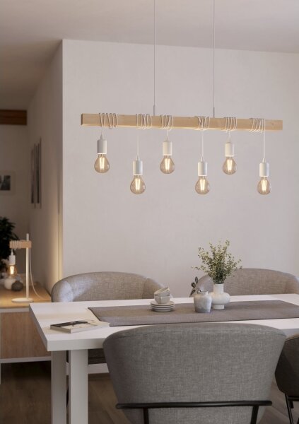 Eglo 43705 - Lustră suspendată pe cablu TOWNSHEND 6xE27/60W/230V