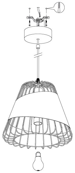 Eglo 49446 - Lustră pe cablu AUSTELL 1xE27/60W/230V