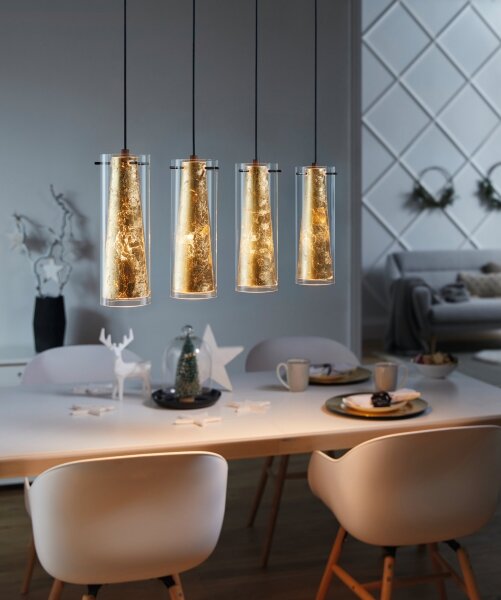 Eglo 97653 - Lustră pe cablu PINTO GOLD 4xE27/60W/230V
