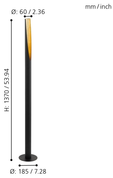 Eglo 97584 - Lampadar LED BARBOTTO 1xGU10/5W/230V negru