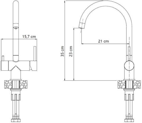 Quadron Caren baterie pentru filtru apă pe picior oţel inoxidabil 3623512BS