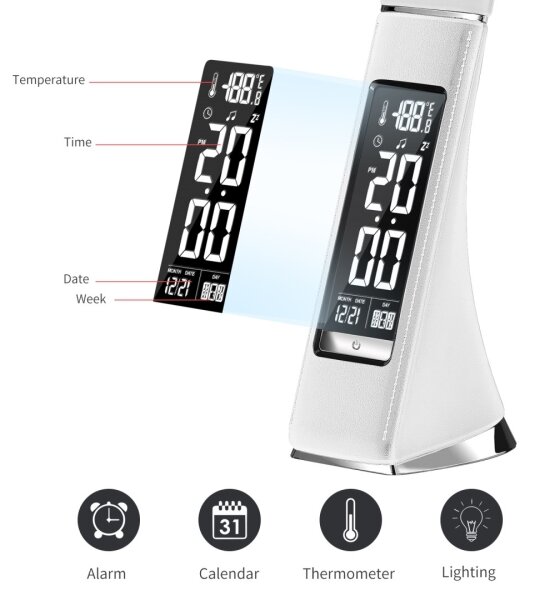 Lampă LED de masă dimabilă cu afișaj PELLE LED/7W/230V alb Brilagi