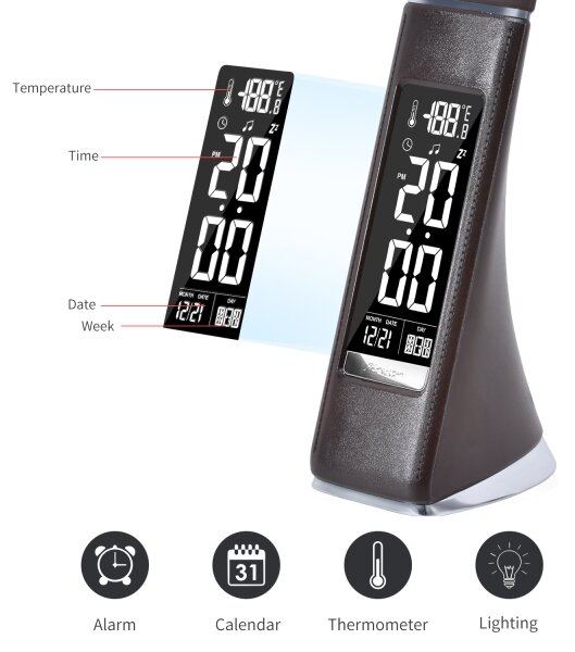 Lampă de masă LED dimabilă cu afișaj Immax 08948L LEATHER LED/7W/230V