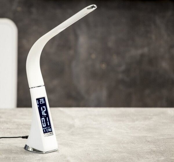 Lampă LED de masă dimabilă cu afișaj PELLE LED/7W/230V alb Brilagi