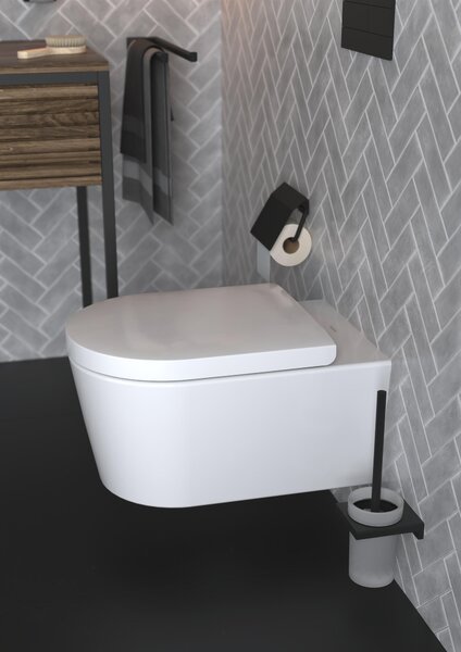 Hansgrohe EluPura S vas wc cu capac soft-close agăţat fără margine alb 62021450