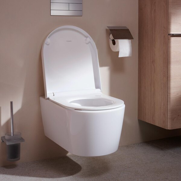 Hansgrohe EluPura S vas wc cu capac soft-close agăţat fără margine alb 62021450