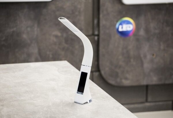 Lampă LED de masă dimabilă cu afișaj PELLE LED/7W/230V alb Brilagi